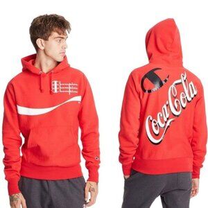Champion x Coca Cola Hoodie Men's Size Small Red Reverse Weave‎ Sweater Collab